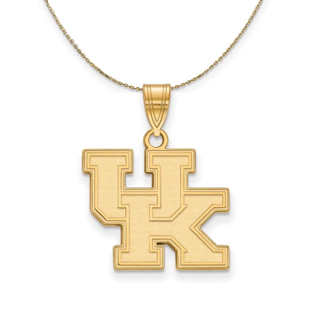 14k Yellow Gold U. of Kentucky Medium 'UK' Necklace - 16 Inch